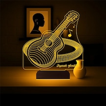 Luvivia Klasik Gitar Enstrüman Gitarist Hediye Kişiye Özel 3d Lamba - Masa Gece Lambası Şeffaf