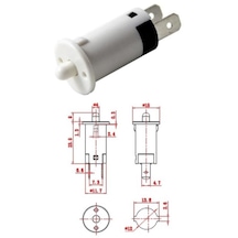 Ters Buton Yuvarlak Beyaz 12 Mm 2 Pim Kapalı Kontak