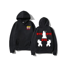 Tarzsokak Siyah Unisex Retro Hoodie Bebek Komik Yeni Trend Giyim Yüksek Sokak Rahat Kari