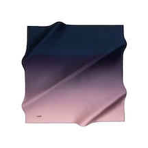 Aker Kadın Pembe ve Lacivert Degrade Ipek Krep Saten Eşarp / 90x90 / 7656701-325