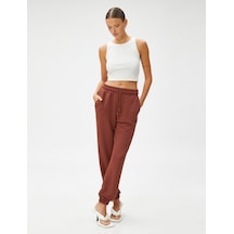 Koton Beli Bağlamalı Jogger Eşofman Altı Cepli Kahverengi 3sak30017ek 3SAK30017EK517 Kahve