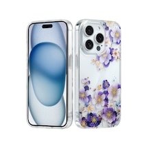 İphone 16 Pro Max Uyumlu Kılıf Solmayan Imd Baskı Desenli, Şeffaf Tpu+pc Botanik Kapak