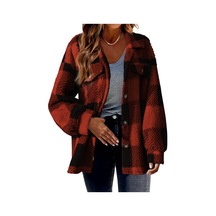 Yeni Sonbahar Ve Kış Kuzu Derisi Ceket Peluş Mont Kırmızı Kırmızı