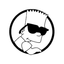 Simpsons Araba Sticker 17x17 Cm Siyah