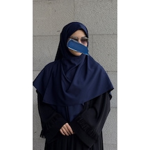 Qalortex Scarf Pamuklu Organik Modal Eşarp-lacivert