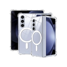 Samsung Galaxy Z Fold 6 Uyumlu Kamera Korumalı Magsafe Wireless Şarj Özellikli Şeffaf Kılıf Şeffaf, Samsung Galaxy Z Fold 6