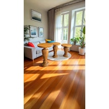 Minimalist Mantar Sehpa Seti 3 Lü Masif Tik Ahşap Zigon