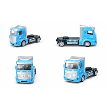 Metal Çekici Tır Oyuncak Die Cast Şehir Kamyonu 1:32 Çekici Truck Model 12 Cm Mavi