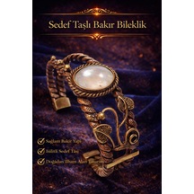 Taşı Otantik Model Doğal Taşlı El Yapımı Kadın Bakır Bileklik Diğer
