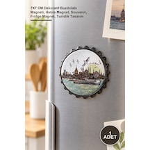 1 Adet İstanbul Temalı Magnet 7x7 Cm Dekoratif Buzdolabı Magneti, Hatıra Magnet, Souvenir, Fridge Magnet, Turistik Tasarım