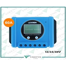 Lexron 60 Amper 12/24/48V Solar Pwm Şarj Kontrol Cihazı 60A 12/24/48 Volt Regülatör