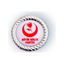 Yörük Tasarım Büyük Birlik Partisi Damla Mine Yaka Rozeti Gümüş