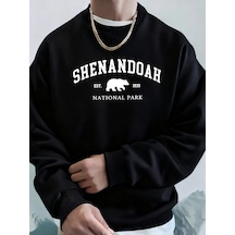 Startmore Tarzsokak Senandah Ulusal Parkı Ayı Baskılar Hoodie Erkekler Sıcak Cep Kapşonlu Kazak Polar Temelleri T Siyah