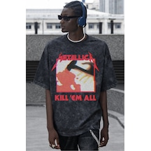 Metallica Kill 'em All Rock Metal Müzik Grubu Baskılı Unisex Over Siyah