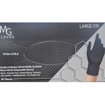 Mg Gloves Elmas Dokulu Siyah Nitril Eldiven Large 9 50 Adet