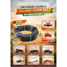 200 Metre 16mm Deliksiz Damla Sulama Hazır Set 80 Ağaç Uyumlu Hs0005
