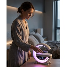Kablosuz Şarjlı Saat Hoparlör Rgb Işıklı Alarmlı Uczzzgoogledigital-3