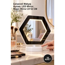 10 Adet Ledli Sihirli Ayna Çerçeveli Makyaj Aynası, Led Mirror, Magic Mirror 23 22 Cm Sarı