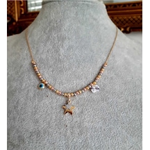 Yıldız Figürlü Nazalı Bocuk Bileklik Gümüş-rose - 153327154 Gümüş-rose
