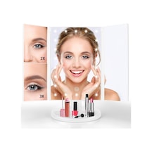 Işıklı Makyaj Aynası 3x/2x/1x Büyütme 21 Led Üç Katlı Makyaj Aynası Dokunmatik Sensörlü Karartma Taşınabilir Seyahat Aynası Kadınlar Kızlar İçin En İyi Noel Hediyeleri Belirtilmemiş