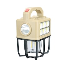 Powermaster Pm-26460 Çok Fonksiyonlu Solar Kamp Lambası Güneş Panelli Masa Lambası Ve El Feneri Diğr