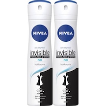 Nivea Invisible Black&White Pure Kadın Sprey Deodorant 2 x 150 ML
