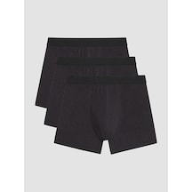 LC Waikiki Lc Waıkıkı Siyah Pamuklu Esnek Erkek Boxer 3'lü Paket
