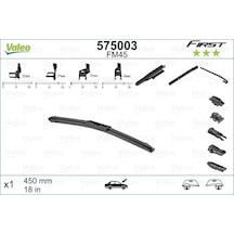 Silecek - 416 - Süpürgesi 45cm X1 Muz Tipi First 4 Aparatlı/multiconnection - Edntrend - Üniversal Vfb45