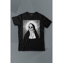 Skull Rahibe Kuru Kafa Gothic Dark Baskılı Tişört Çocuk T-shirt 001