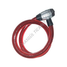HSGL MOTOSİKLET BİSİKLET ANAHTARLI HALAT KİLİT 25X150 Siyah - Fuşya