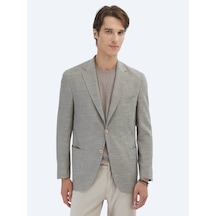 Kip Kahverengi Desenli Modern Fit Ceket Kahverengi