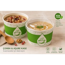 16 Oz Şeffaf Kapaklı Karton Çorba-aşure Kasesi 50 Adet
