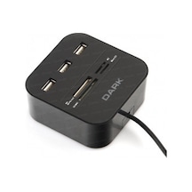 Dark UCR202 USB Micro SD SD MMC M2 MS Pro Duo USB Çoklayıcı Kart Okuyucu Siyah