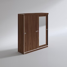 Kenzlife Gardırop Sürgülü Kapaklı Kapılı 160 Papatya Cvz Aynalı Gardolap Dolap