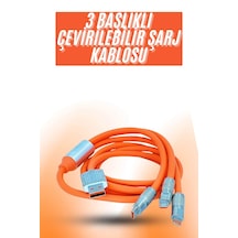 Çoklu Şarj Kablosu Usb Type-c İos Uyumlu 120w Hızlı Şarj Kablosu - 499