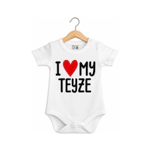 Babylimon I Love My Teyze Baskılı Bebek Zıbını Beyaz - 936542292 Beyaz