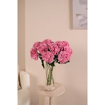Pembe Yapay Ortanca Çiçeği Tek Dal Premium Canlı Islak Dokulu 68 Cm
