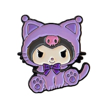 Kuromi Sanrio Metal Broş 1 Mor