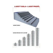 1 Adet 43x93 Galvaniz Tabla + 1 Adet 1.5 Mm 200 Cm Galvaniz Çelik Raf Profil