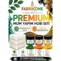 Premium Mum Yapım Hobi Seti - Parafin Wax 500 Gr - 3'lü Toz Mum Boyası Seti - Yeşil, Turuncu, Sarı Bkfabpw5003ytsr Karışık