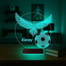 Luvivia Kartal Top Futbol Taraftar Hediye Kişiye Özel 3d Lamba - Masa Gece Lambası