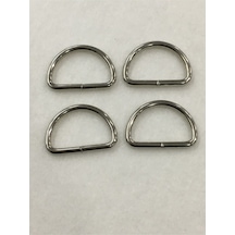 Karantuhafiye Çanta Halkası D Demir 3,5 Cm 4 Lü Set Gümüş Gümüş
