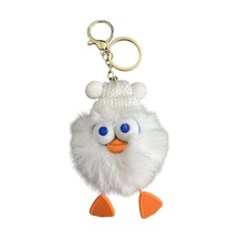 Peluş Ördek Anahtarlık Ve Çanta Aksesuarı - Beyaz Beyaz