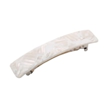 Oblong El Yapımı 8,89 Cm Selüloit Otomatik Saç Tokası Tokalı Kızlar İçin Saç Klipsi Güçlü Tutuş Kaymaz Dayanıklı Kadın Saç Aksesuarları, Fransa'da Üretilmiştir Frost Beyaz