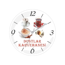 Çay Kahve Kahvehane Cafe Kafe Sessiz Akar Bombeli Gerçek Cam Duvar Saati Siyah