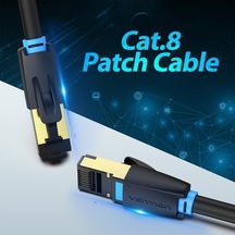Pazly Ventıon Cat8 Ağ Kablosu 40gbps 2000mhz Sftp Çift Koruma Tam Bakır Altın Kaplı Rj45 Oyuncu İçin 1m İkabf