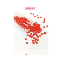 Dökme Cam Kum Boncuk Büyük Boy 6/0 4 Mm - 60 Gram - Turuncu - Bnc137