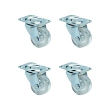 Bilyalı Teker 28mm Metal Taban 4 Adet Şeffaf Çok Renkli