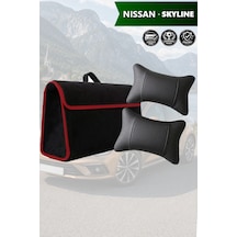 Nissan Skyline Uyumlu Koltuk Yastığı Bagaj Çantası Siyah Renk Lüks Model