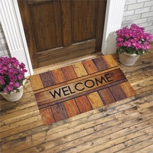 Welcome Desenli Home Yazılı Kauçuk Kapı Önü Paspası